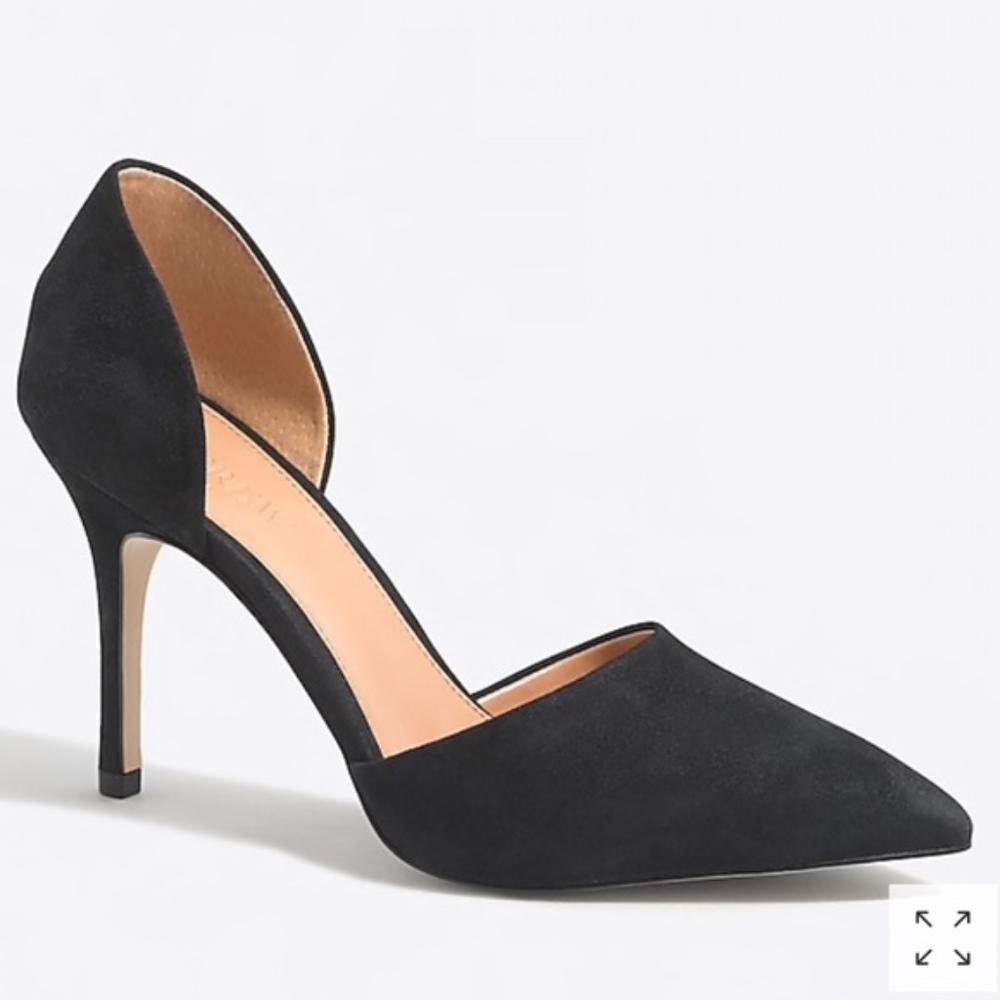 J. Crew Black Suede D’orsay Pumps
